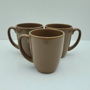 Corelle Coordinates Stoneware Mocha Brown Mugs Corning Caramel Brown Mugs